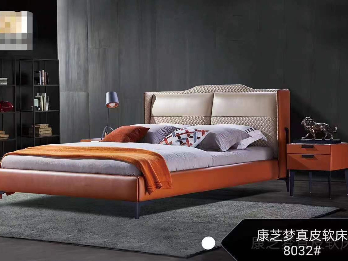 康芝梦真皮软床8032#